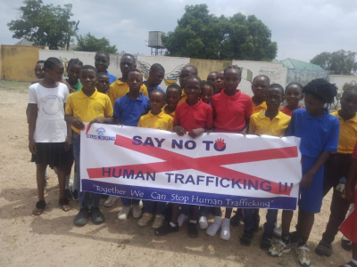 Blue North Initiative at TEKAN School, Gwandara, Nasarawa State, catching them young by explaining to the pupils of TEKAN School the importance of Human Rights and Advocacy.