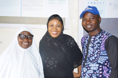 Professor Rafatu, a renowned lecturer at the UniAbuja and founder of Arise Women and Youths Foundation, after a productive discussion on collaborating with Blue North Initiative to combat Human Trafficking